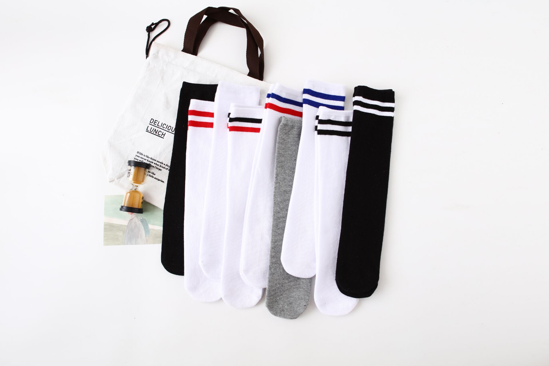 女童春秋中筒运动小腿袜