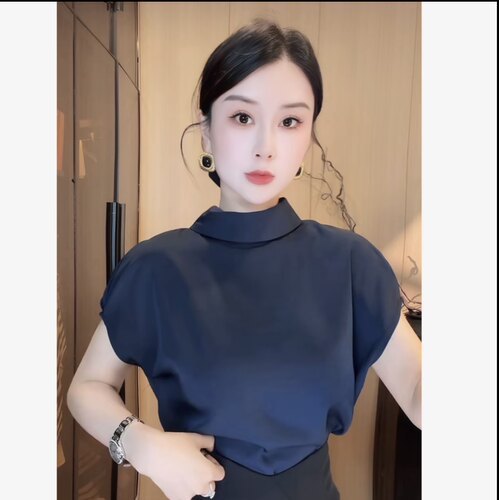 刘欣D店 新款减龄显瘦上衣洋气百搭夏季时尚上衣设计感69876