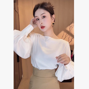 设计感长袖 刘欣服饰 款 四季 打底T恤减龄显瘦轻奢气质上衣3128 新款