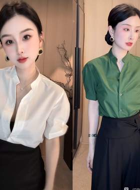 刘欣服饰 新款减龄显瘦上衣洋气百搭微透气质时尚短袖上衣2784