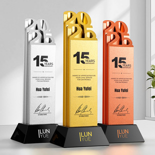 高级感创意金属水晶奖杯公司年会优秀员工团队荣誉颁奖纪念品