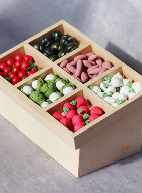 1：12迷你娃娃屋仿真超市水果架蔬菜架DOLLHOUSE果蔬摊可DIY上色