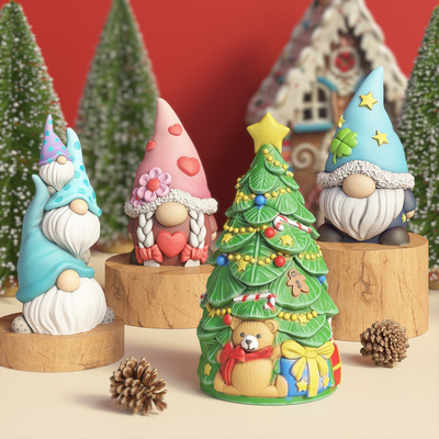Christmas Tree Snowman Silicone Mold DIY Christmas Resin Or