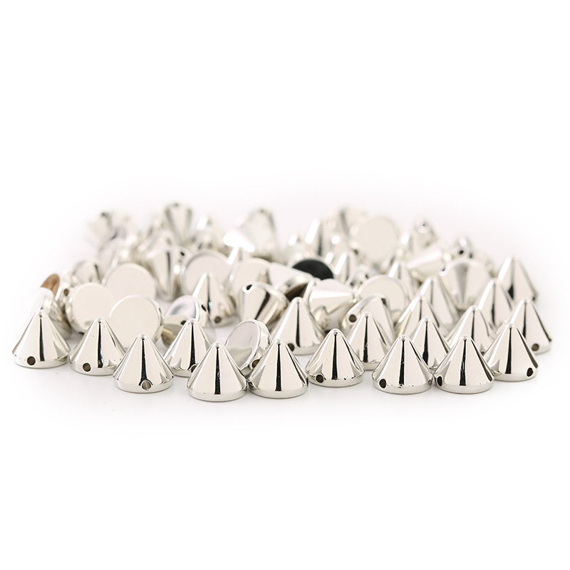 DIY铆钉手机壳材料服饰朋克子弹头CCB直孔手链串珠仿金银色枪黑