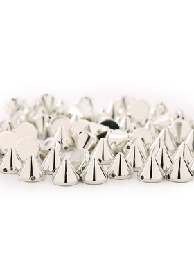 DIY铆钉手机壳材料服饰朋克子弹头CCB直孔手链串珠仿金银色枪黑