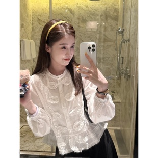 【法式圈圈衬衫】秋季时尚百搭法式复古重工衬衫-CS20251156