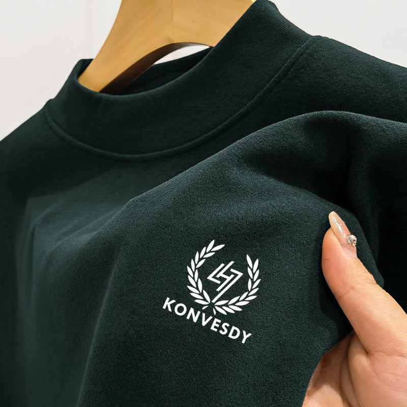 德绒长袖t恤男春秋2023薄款半高领内搭青少年加绒加厚保暖打底衫,男装,T恤,淘宝优惠券,粉丝福利购,淘宝优惠卷