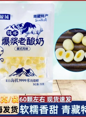 青海西宁 极域青藏特产 牦牛爆浆老酸奶 藏式风味 奶豆 202克一袋