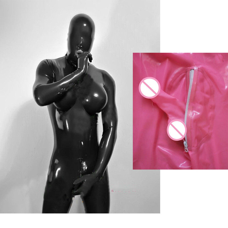 男全包乳胶衣 可隐藏JJ肛套伪娘 假乳定做
