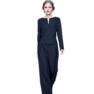 高级感长袖上衣阔腿裤套装女2024春季新款时尚气质大码休闲两件套