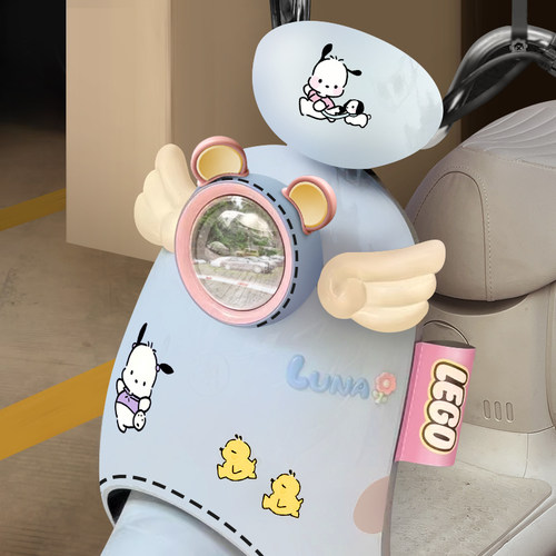 雅迪电动车装饰熊耳朵小配件爱玛女生可爱翅膀摆件3d贴纸露娜配饰