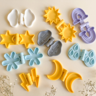 PLA塑料感官儿童认识天气印模彩泥天气感官松散组件儿童早教玩具