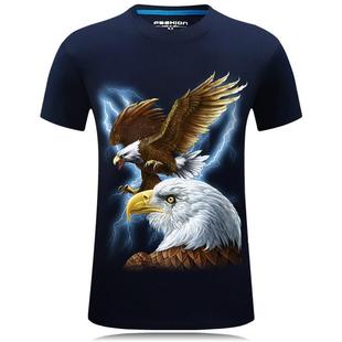 2024新T恤3D短袖 圆领T恤有加大码 T恤立体霸气个性 男式 飞鹰