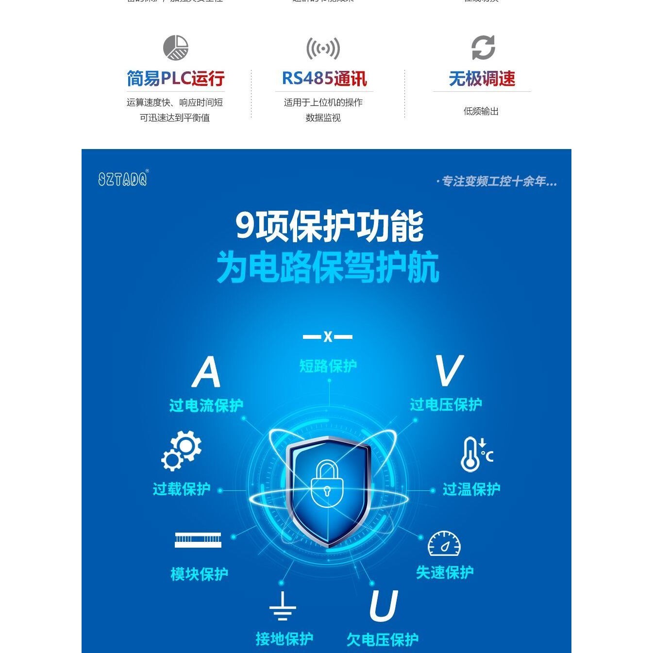 深圳台频达重载三相变频器380V5.5/7.5/11/15kw/22千瓦电...