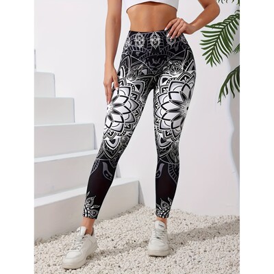 J 79075 Digital Print High Waist Leggings 提臀打底裤 代