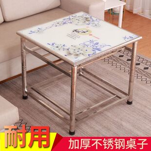 不绣钢折叠桌子烤火桌取暖桌冬季 家用多功能烤火棋牌娱乐吃饭餐桌