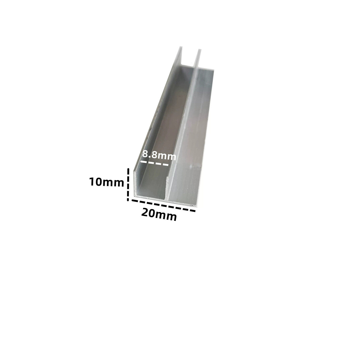 铝合金F槽20*10银悬浮吊顶石膏板收边条阴角工艺槽u型属型材装饰