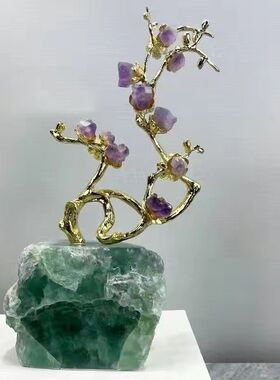 天然紫水晶招财摆件客厅玄关酒柜摆设乔迁新居家居装饰品