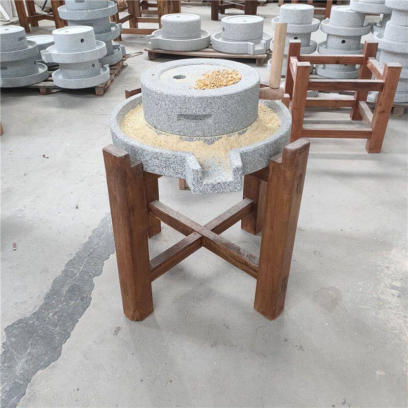 手推天然石磨磨盘花岗岩石头手工豆浆机老式豆浆磨子家用磨面粉