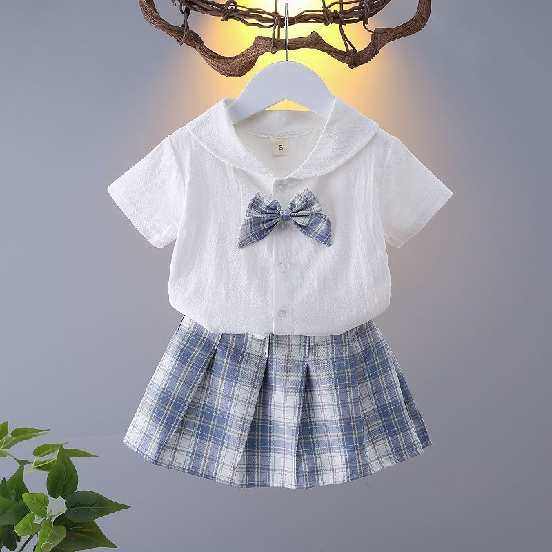 女童夏季套装新款2022短袖儿jk制服正版原创小学生百褶裙学院风潮图片