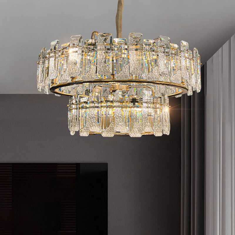 轻奢客厅吊灯主卧室水晶灯现代简约大气新款餐厅灯创意设计师灯具