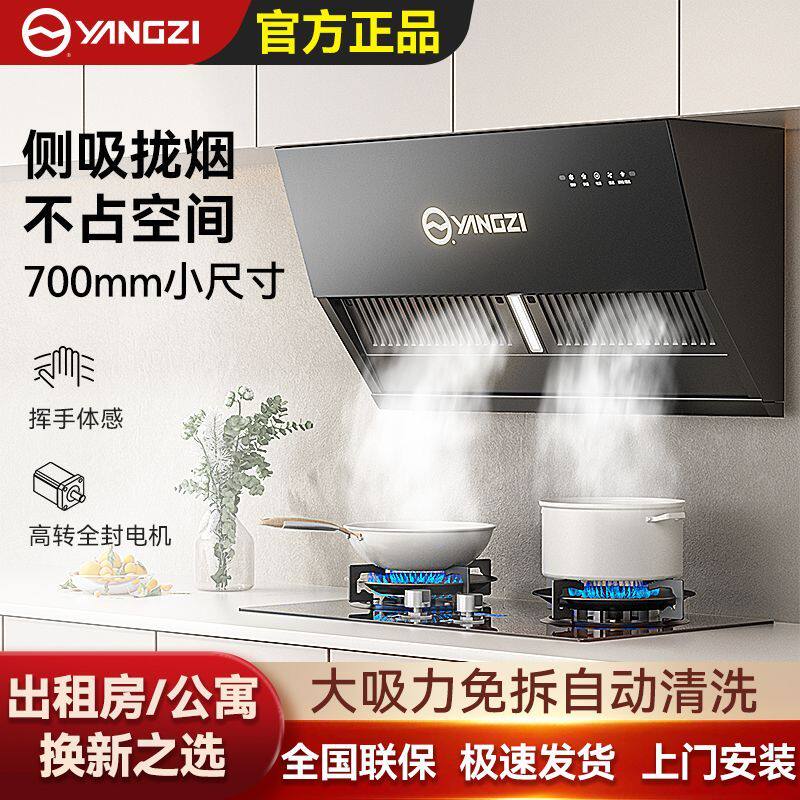 扬子侧吸式油烟机家用厨房出租房小尺寸免拆洗油烟机大吸力低噪音