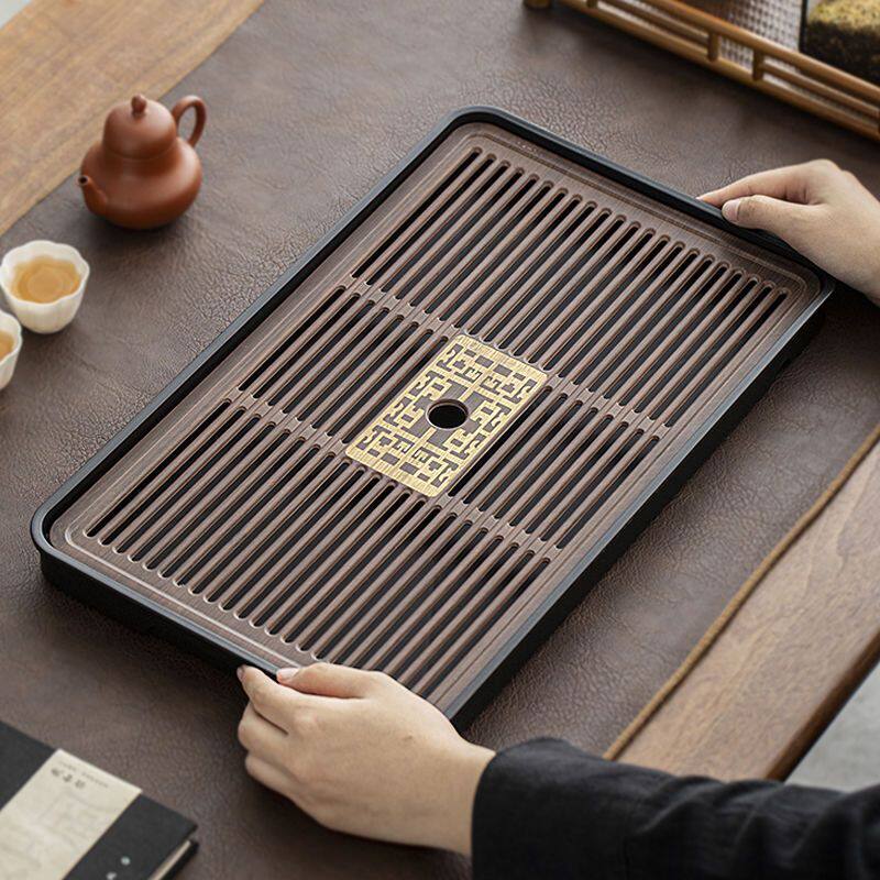 2024新款茶盘家用塑料小型储排水茶台功夫茶具干泡茶台沥水托盘