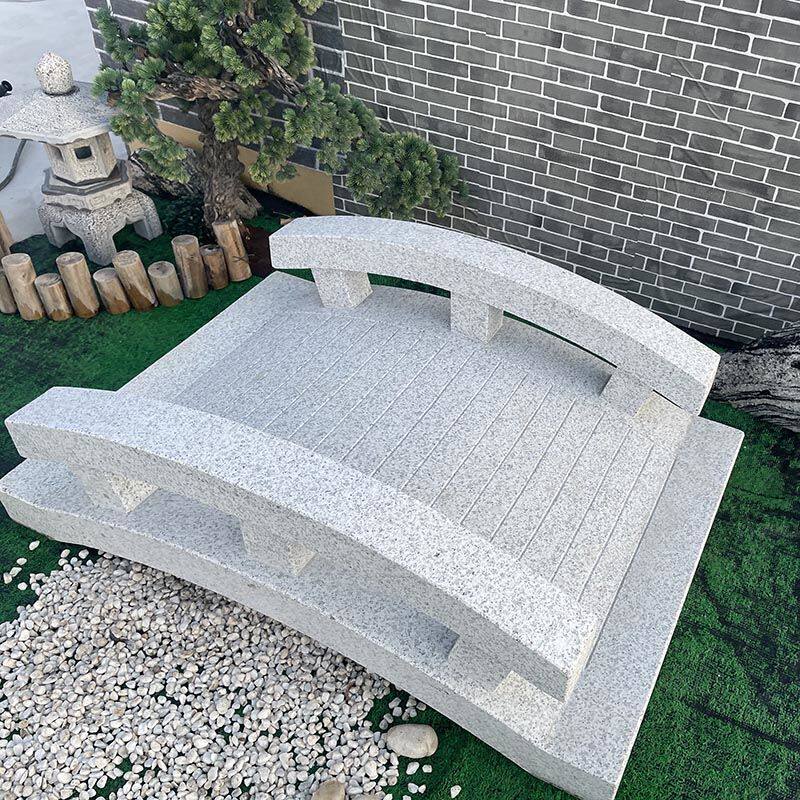 白麻石雕长条石桥花岗岩户外庭院石头桥天然石材园林装饰护栏小桥