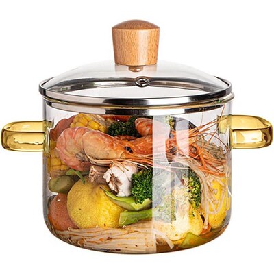 Clear Cooking Pots 1 5L 50oz High Borosilicate Cooking Pot