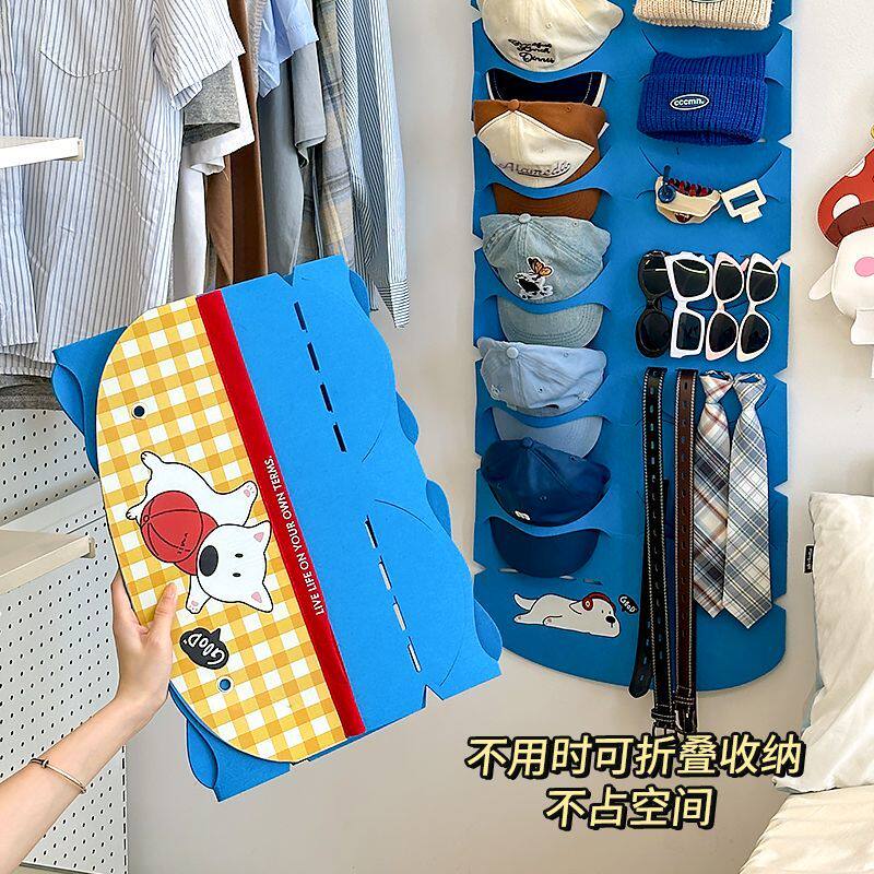 宿舍帽子挂袋鸭舌帽收纳悬挂墨镜毛毡展示架
