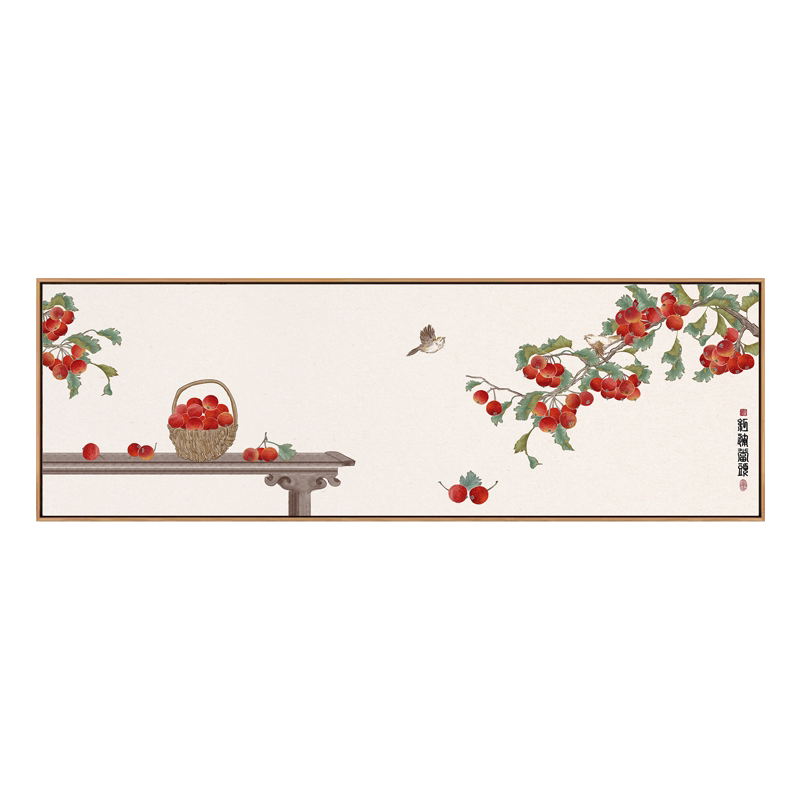 鸿运当头新中式客厅装饰画沙发背景墙花鸟画餐厅壁画卧室床头挂画