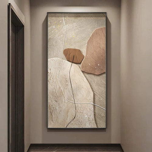 石来运转玄关装饰画现代简约走廊过道挂画高档抽象入户门客厅壁画