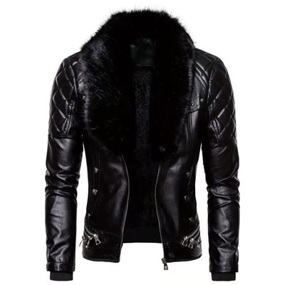 Men'S Detachable Fur Collared Jacket Suitable for Middle