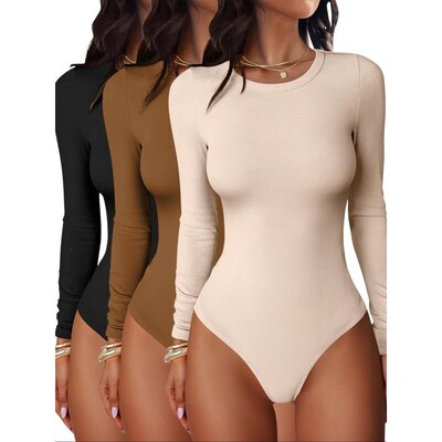 Womens Fall Winter Elegant Comfortable Round Neck Ribbed