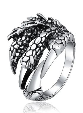Vintage Animals Dragon Claw Ring Men Women Punk Hip Hop Open