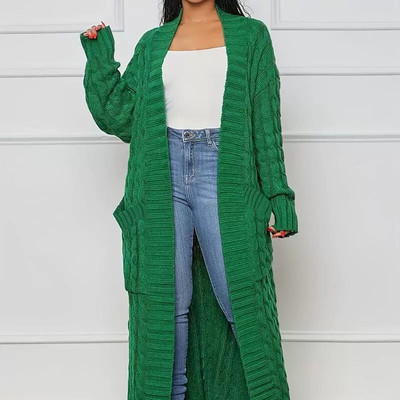 Fashion Women's Clothing Long Length Cable Knit Cardigan
