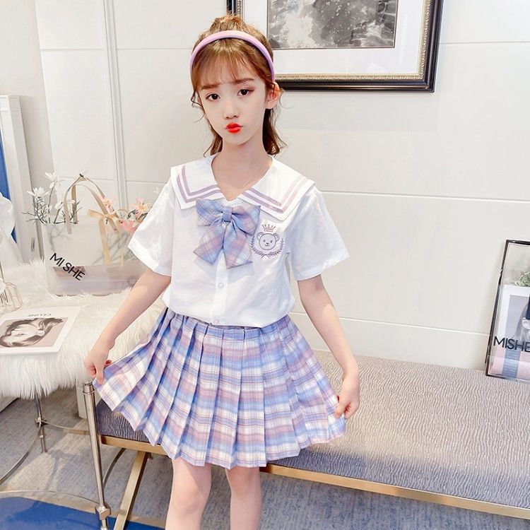 jk水手服套装少女制服裙子正版女童儿童学院风小学生全套春装夏季图片