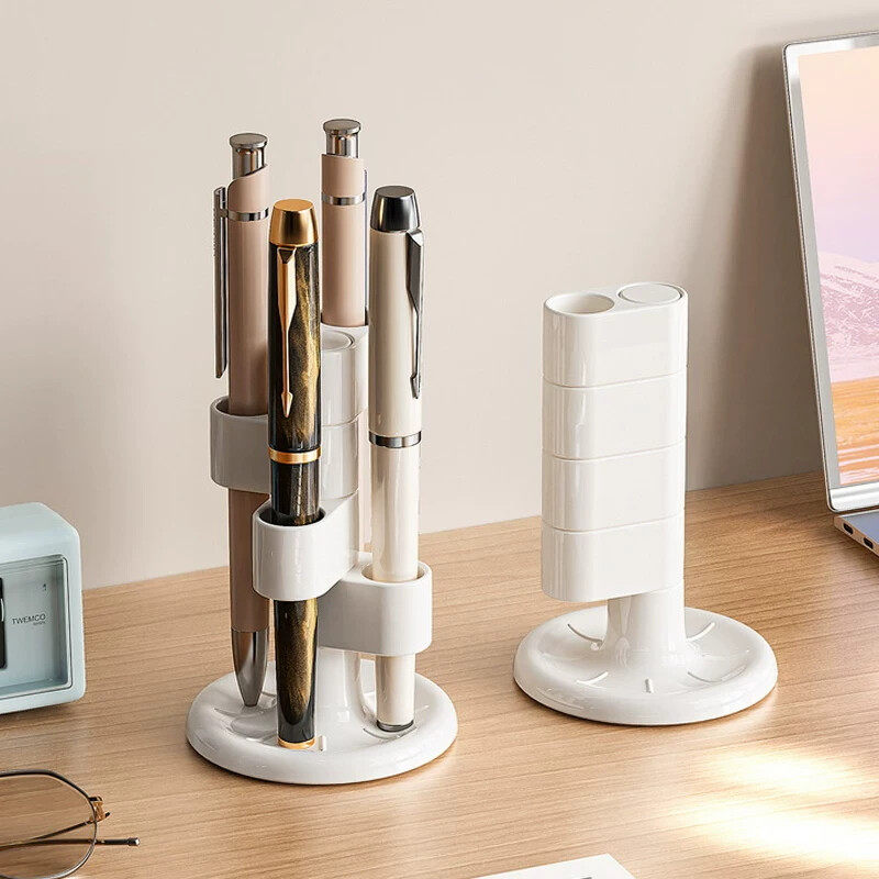 创意笔架置物架化妆品眉笔牙刷座收纳筒旋转神器简约刷笔筒架分格
