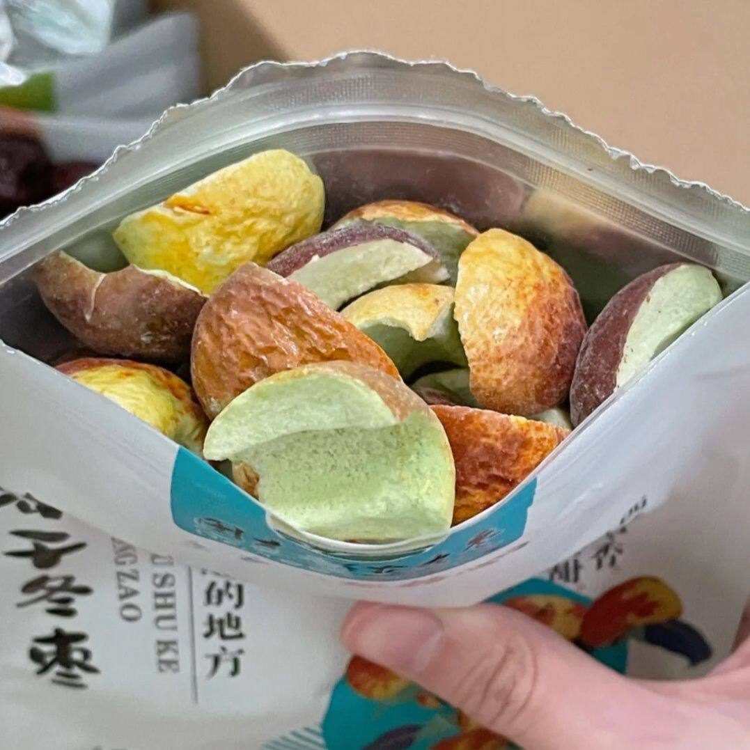 新疆冬枣冻干五零团绿糖心冬枣脆片冻干脆枣冻干冬枣酥脆香甜枣香