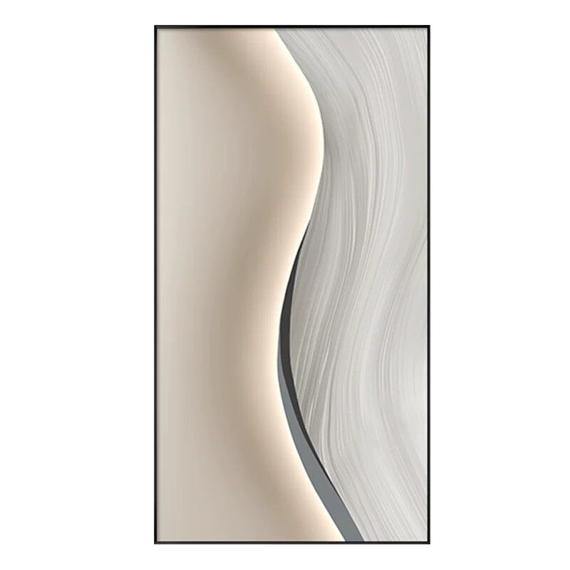 现代简约抽象艺术玄关装饰画 轻奢拉丝铝合金画框 可定制客厅背景