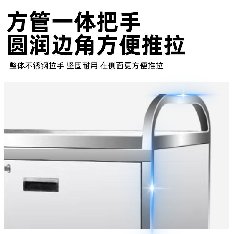 商用手推餐车多功能加厚不锈钢大容量移动送餐车小吃车夜市摆摊车