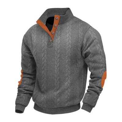 Men's Heavyweight Jacquard Knit Pullover Sweater Fall