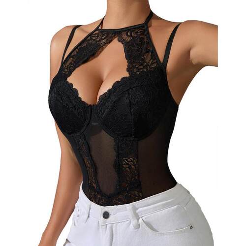 M 11722 Sexy Lace Halter Top 性感蕾丝吊带 欧美跨境亚马逊