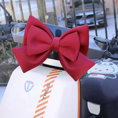 汽车尾部挂件蝴蝶结网红车载摆件后备箱摩托电动车装饰品摆件