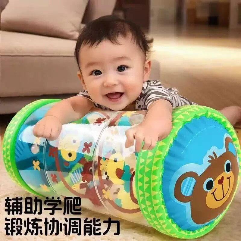 婴儿玩具0到6个月以上1岁宝宝充气学爬滚筒幼儿爬行早教益智礼物