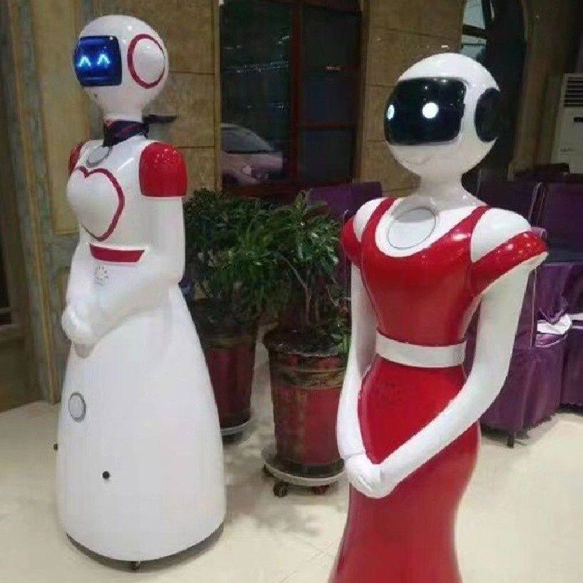 智能送餐机器人传菜高迎宾讲解广告多功能机器人可增加托盘厂家