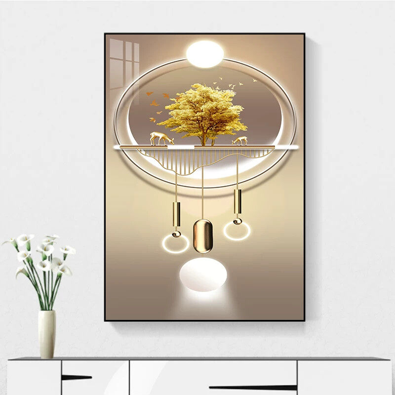 现代简约走廊过道竖版墙壁画2026新款入户玄关装饰画餐厅客厅挂画