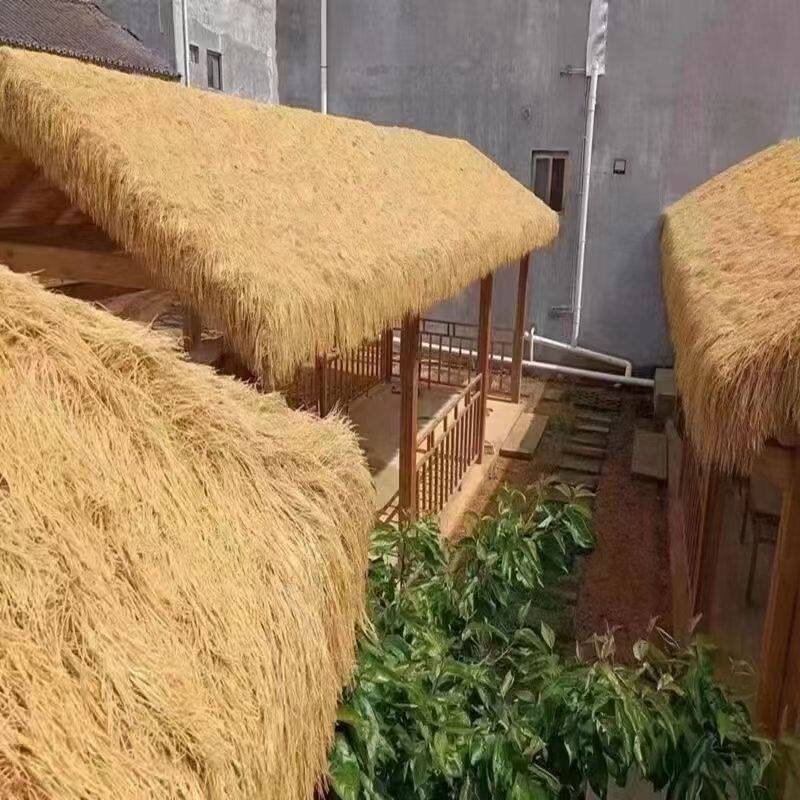仿真茅草稻草户外塑料凉亭农家乐民宿景区庭院毛草装饰隔热