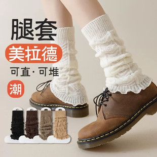 腿套女泡泡袜子小腿袜jk夏季白色春秋薄款秋冬季修饰腿型y2k袜套