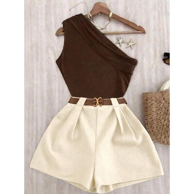 Spring Summer Casual Fashion Commuter Set High Stretch Solid